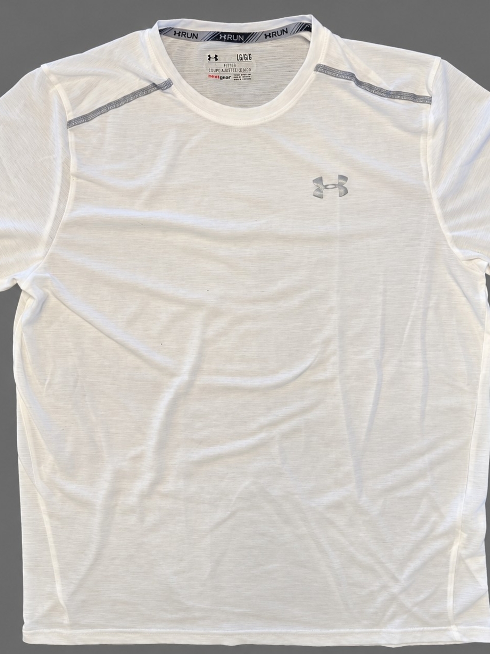 Under Armour HeatGear Run Fitted White Performance Shirt Men’s Large